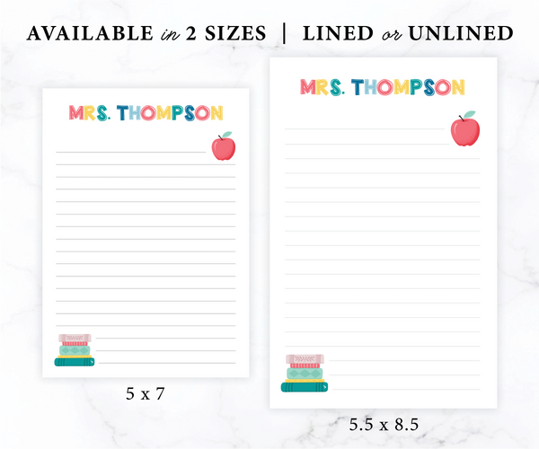 Personalized Notepad • Teachers