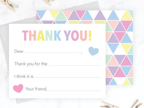 Triangle • Fill-in-the-Blank Thank You Cards
