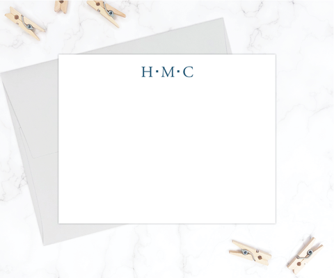 Triple Initials • Flat Note Cards
