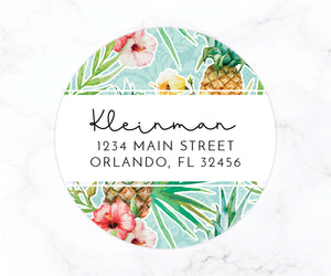 Tropical | Round Return Address Labels