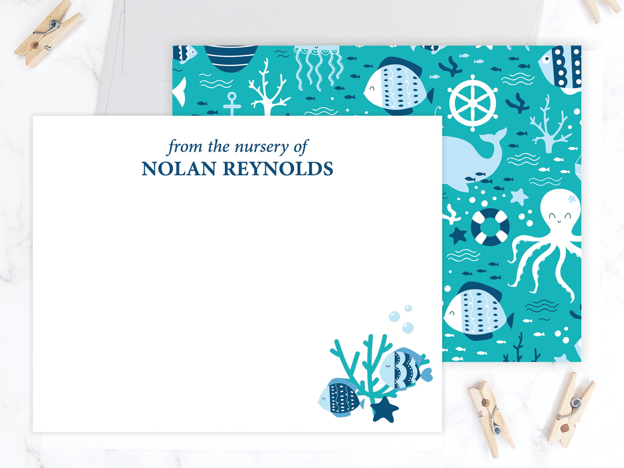 Under the Sea • Flat Note Cards