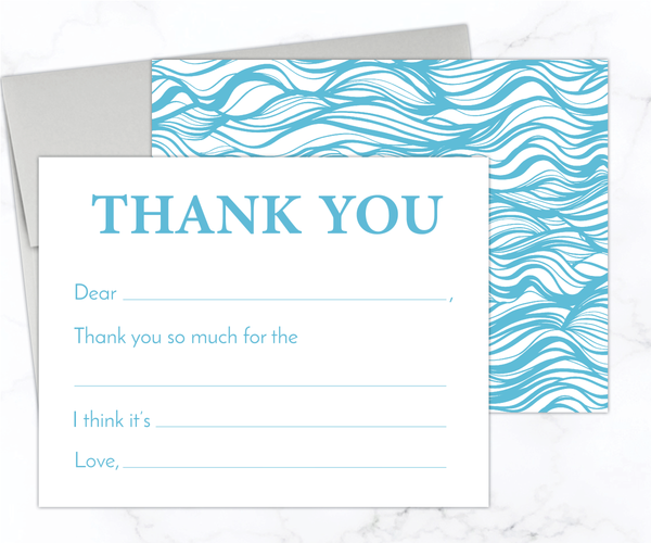 Wave • Fill-in-the-Blank Thank You Cards