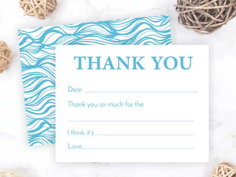 Wave • Fill-in-the-Blank Thank You Cards