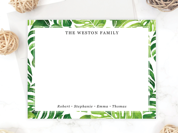 Monstera Family • Flat Note Cards