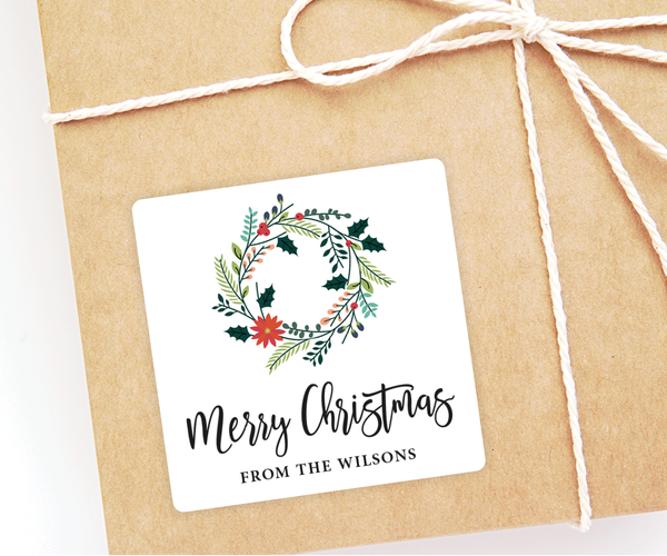 Wreath • Holiday Gift Labels