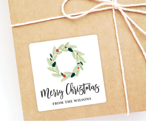 Copy of Wreath • Holiday Gift Labels